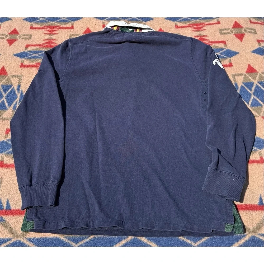 Polo Ralph Lauren Big Pony Rugby 90s Elbow Patch #2 Men's Small‎ Navy Blue